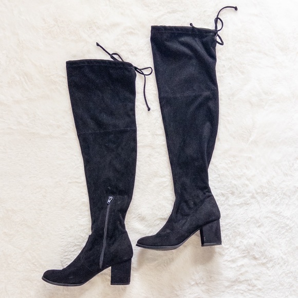 Black Suede Over-the-Knee Boots Unisa - Picture 3 of 8